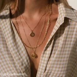 Online Paperclip Chain Necklace in Gold Gifts For Him | 18k Fine Gold Plated