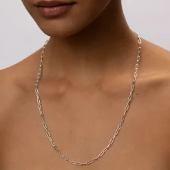 Clearance Paperclip Chain Necklace in Silver Gifts For Him | 925 Sterling Silver