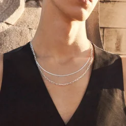 Clearance Paperclip Chain Necklace in Silver Gifts For Him | 925 Sterling Silver