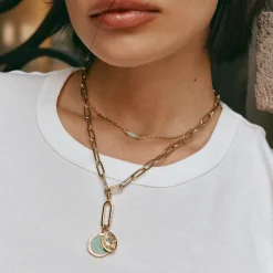 New Paperclip Pendant Charm Connector in Gold 18k Fine Gold Plated | Personalisation