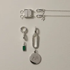 Online Paperclip Pendant Charm Connector in Silver 925 Sterling Silver | Personalisation