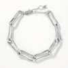 Clearance Pinched Paperclip Chain Bracelet in Silver 925 Sterling Silver | Bracelets & Bangles