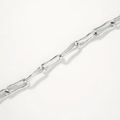 Clearance Pinched Paperclip Chain Bracelet in Silver 925 Sterling Silver | Bracelets & Bangles