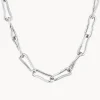 Online Pinched Paperclip Chain Necklace in Silver 925 Sterling Silver | Necklaces & Pendants