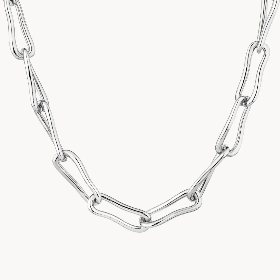 Online Pinched Paperclip Chain Necklace in Silver 925 Sterling Silver | Necklaces & Pendants