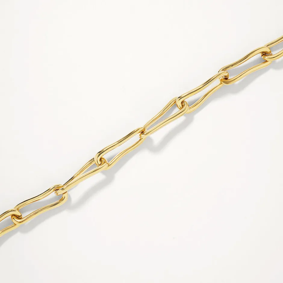 Sale Pinched Paperclip Chain Necklace in Gold 18k Fine Gold Plated | Necklaces & Pendants