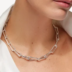Online Pinched Paperclip Chain Necklace in Silver 925 Sterling Silver | Necklaces & Pendants