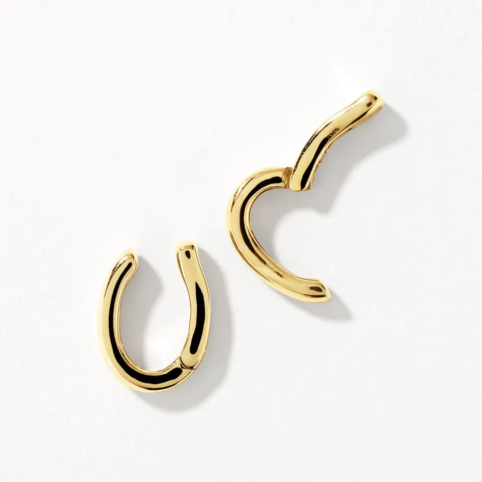 Best Plain Bar Hinge Ear Cuff Set in Gold 18k Fine Gold Plated | Earrings