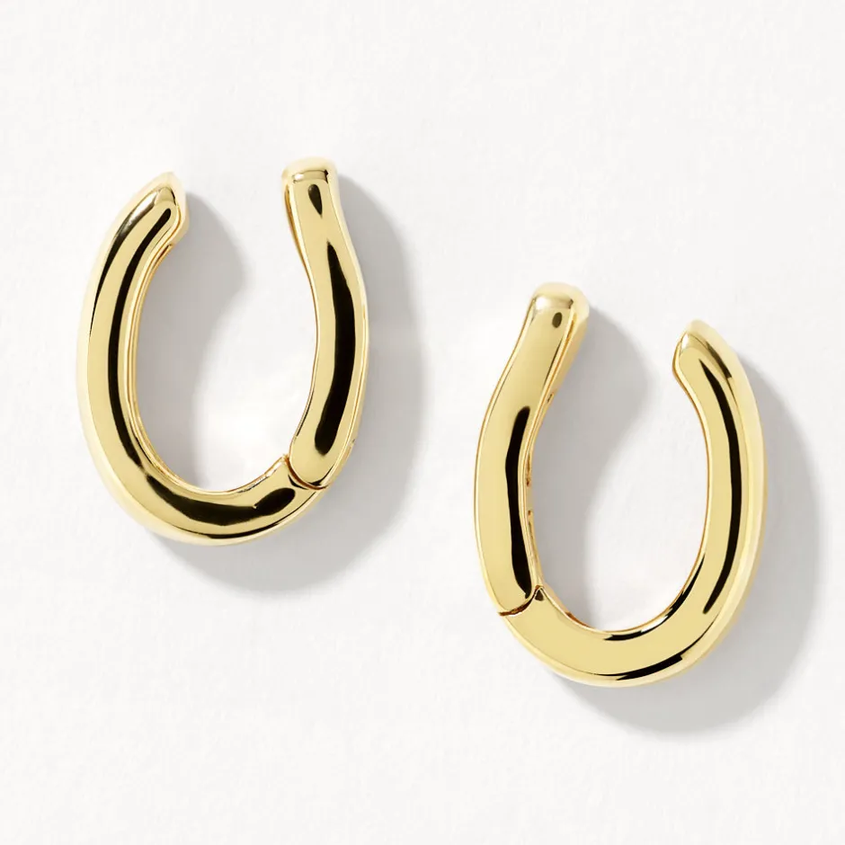 Best Plain Bar Hinge Ear Cuff Set in Gold 18k Fine Gold Plated | Earrings