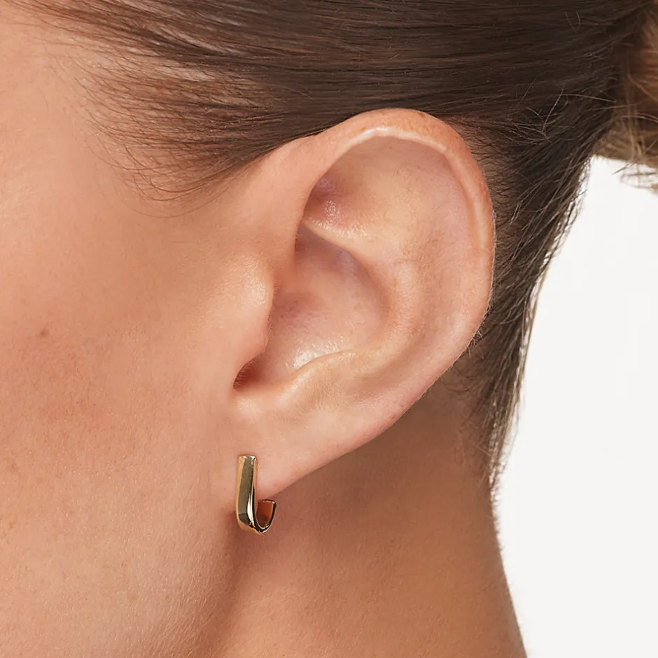 Discount Plain Half Huggie Stud Earrings in 10k Gold 10k Gold | Unisex
