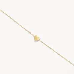 Fashion Plain Heart Bracelet in 10k Gold Gifts For Her | Symbolic Jewellery