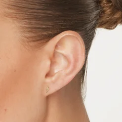 Clearance Plain Lightning Stud Earrings in 10k Gold Under $150 | Earrings