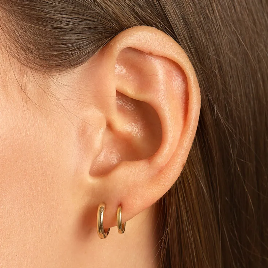 Discount Plain Mini Huggie Earrings in 10k Gold Gifts For Him | Family Gifts