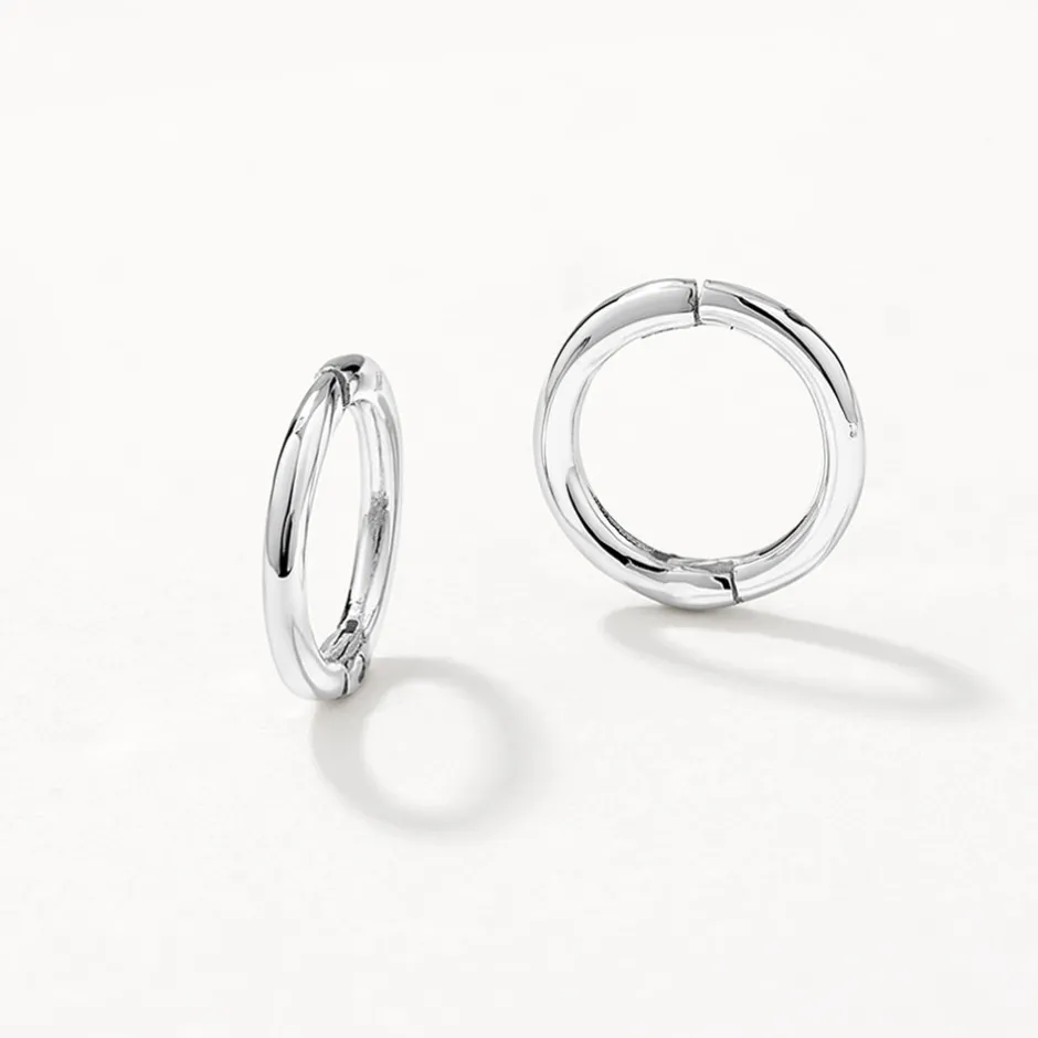 Hot Plain Mini Sleeper Earrings in Silver 925 Sterling Silver | Earrings