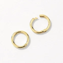 Hot Plain Mini Sleeper Earrings in 10k Gold Earrings | Huggies