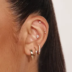 New Polished Huggie Earrings in 10k Gold Earrings | Hoops