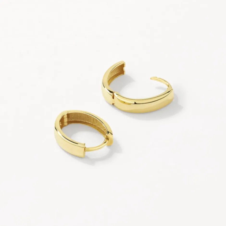 New Polished Huggie Earrings in 10k Gold Earrings | Hoops