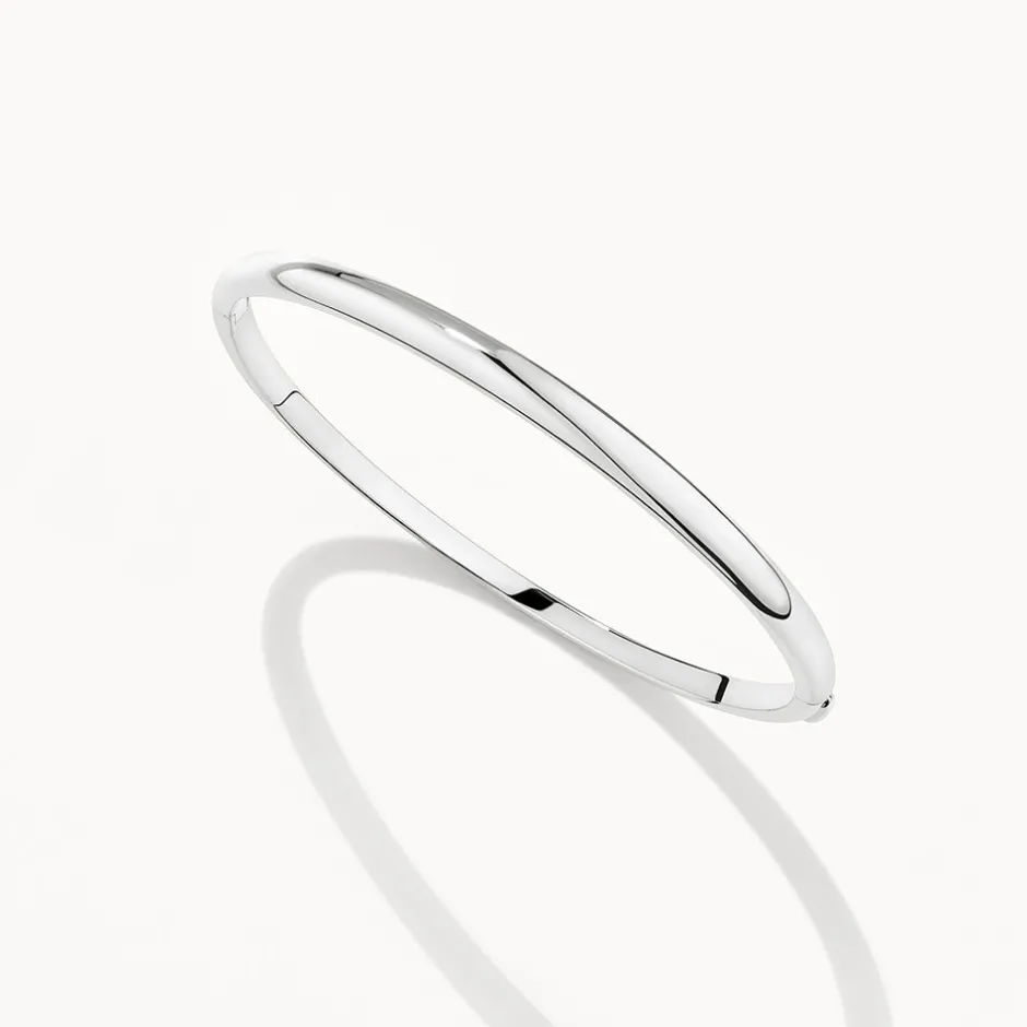 Hot Polished Plain Bangle in Silver Family Gifts | Best Friend Gifts