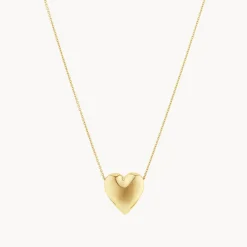 Fashion Puff Heart Necklace in Gold Symbolic Jewellery | 18k Fine Gold Plated