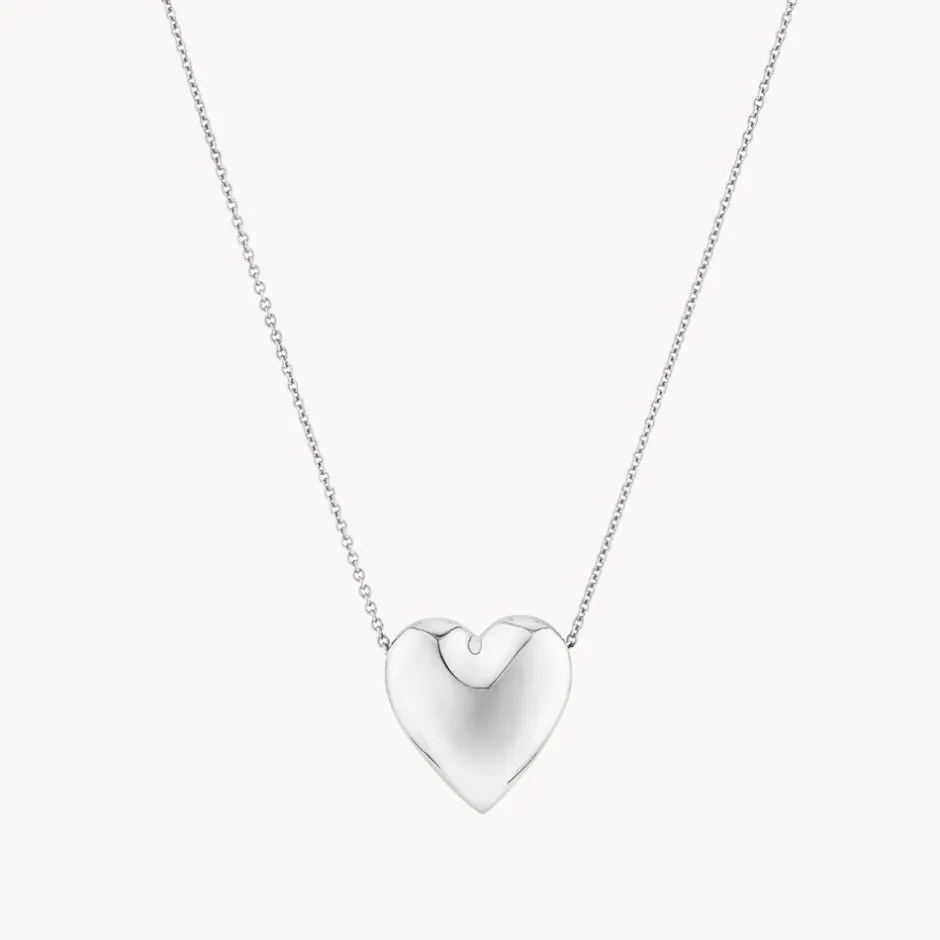 Discount Puff Heart Necklace in Silver Symbolic Jewellery | 925 Sterling Silver