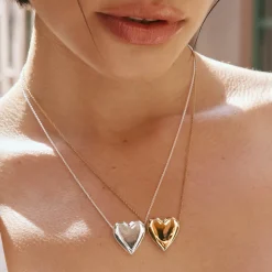 Discount Puff Heart Necklace in Silver Symbolic Jewellery | 925 Sterling Silver