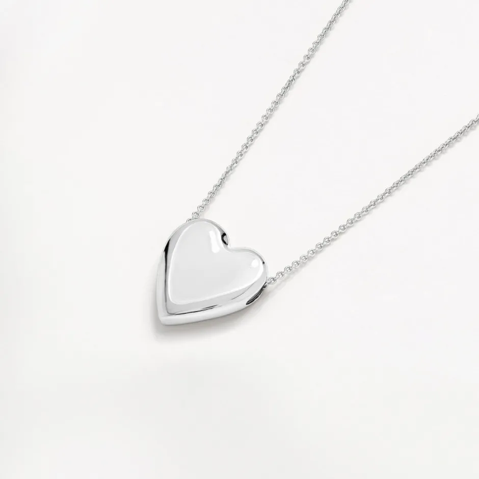Discount Puff Heart Necklace in Silver Symbolic Jewellery | 925 Sterling Silver