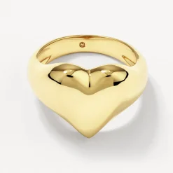 Clearance Puff Heart Ring in Gold Symbolic Jewellery | 18k Fine Gold Plated