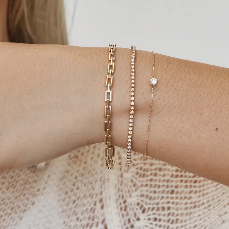 Sale Rectangle Link Chain Bracelet in 10k Gold Bracelets & Bangles | Bracelets