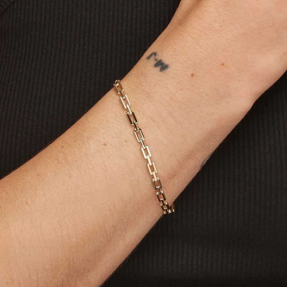 Sale Rectangle Link Chain Bracelet in 10k Gold Bracelets & Bangles | Bracelets