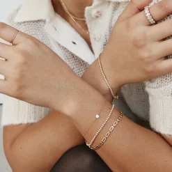 Sale Rectangle Link Chain Bracelet in 10k Gold Bracelets & Bangles | Bracelets