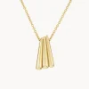Outlet Ribbed Fan Pendant Necklace in Gold 18k Fine Gold Plated | Necklaces & Pendants