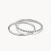Clearance Rope Stacker Ring Set in Silver 925 Sterling Silver