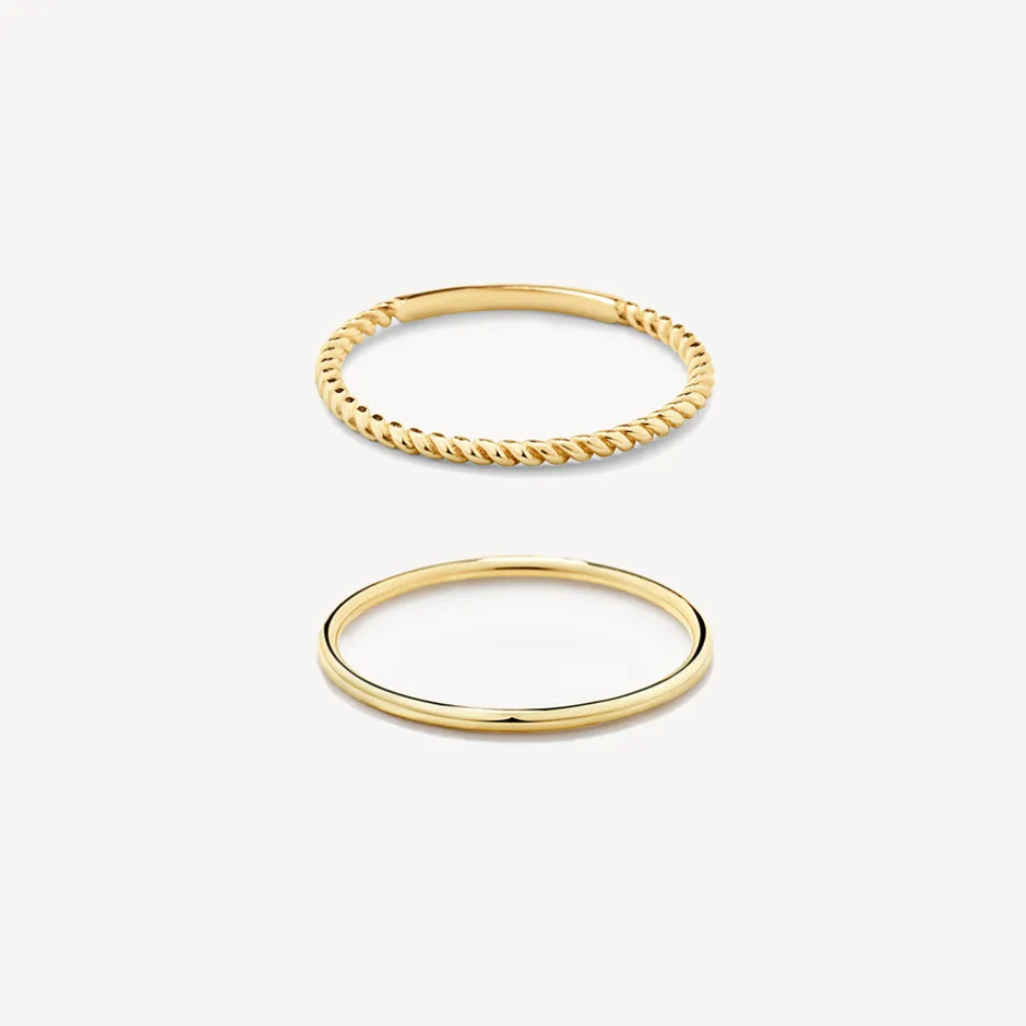 Hot Rope Stacker Ring Set in 10k Gold 10k Gold