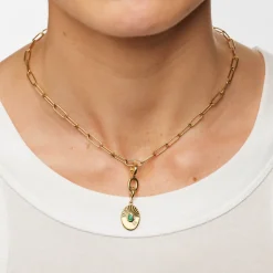 Hot Round Pendant Charm Connector in Gold 18k Fine Gold Plated | Personalisation