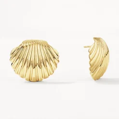 Outlet Shell Stud Earrings in Gold 18k Fine Gold Plated | Earrings