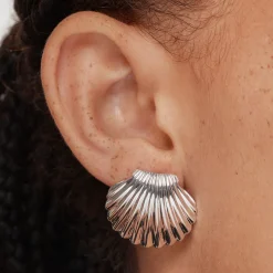 Sale Shell Stud Earrings in Silver 925 Sterling Silver | Earrings