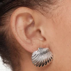 Sale Shell Stud Earrings in Silver 925 Sterling Silver | Earrings