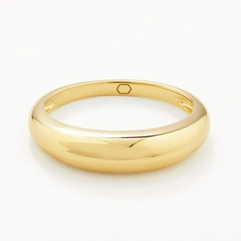 Discount Slim Curve Dome Ring in Gold Best Friend Gifts | 18k Fine Gold Plated