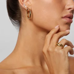 Discount Slim Curve Dome Ring in Gold Best Friend Gifts | 18k Fine Gold Plated