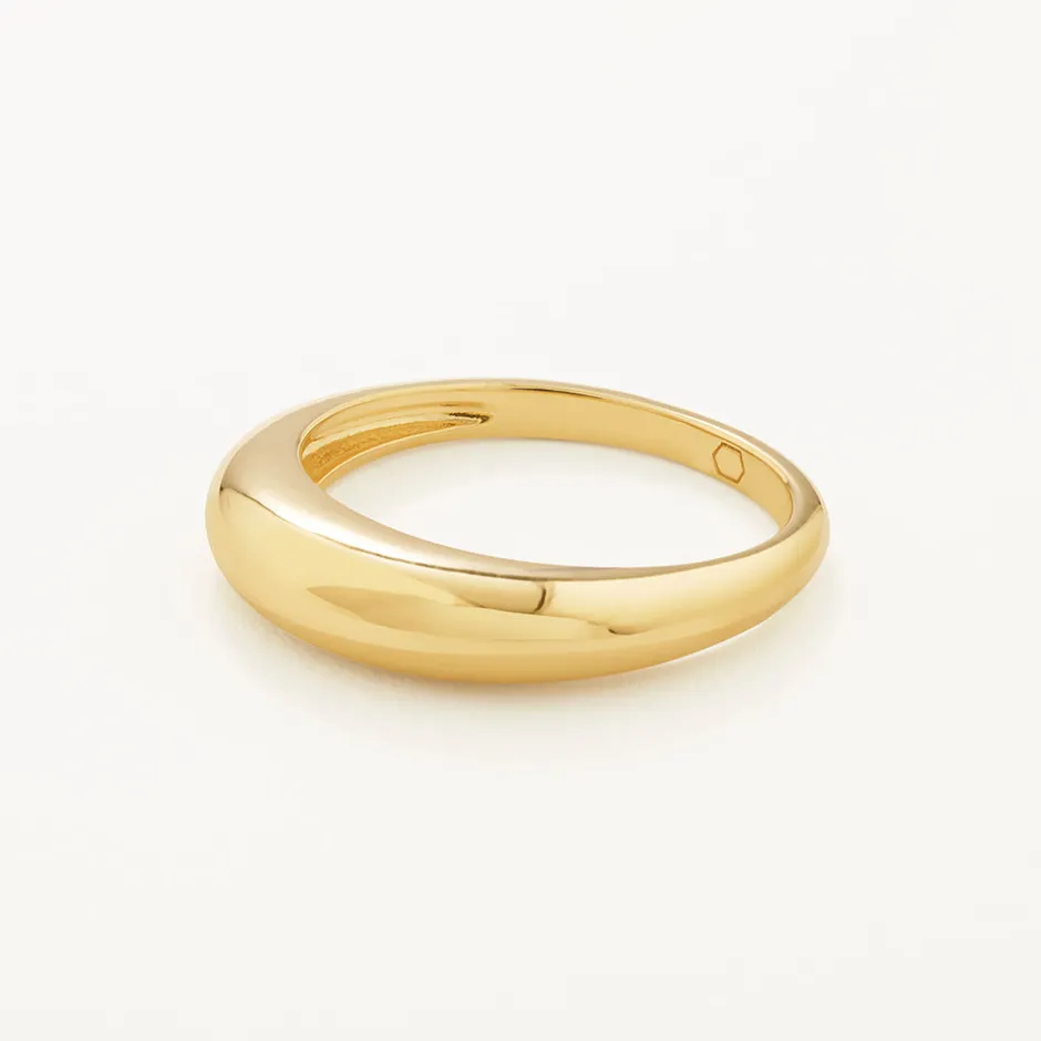 Discount Slim Curve Dome Ring in Gold Best Friend Gifts | 18k Fine Gold Plated