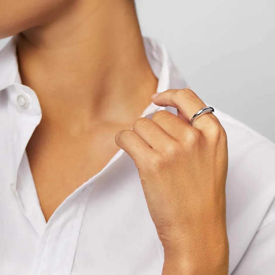 Hot Slim Curve Dome Ring in Silver Best Friend Gifts | 925 Sterling Silver