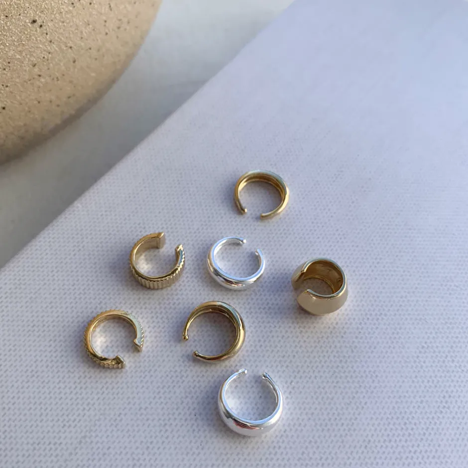 Hot Slim Curve Single Ear Cuff in Silver Gifts For Him | 925 Sterling Silver