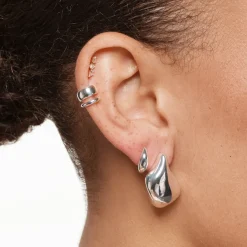 Discount Split Band Single Ear Cuff in Silver 925 Sterling Silver | Earrings