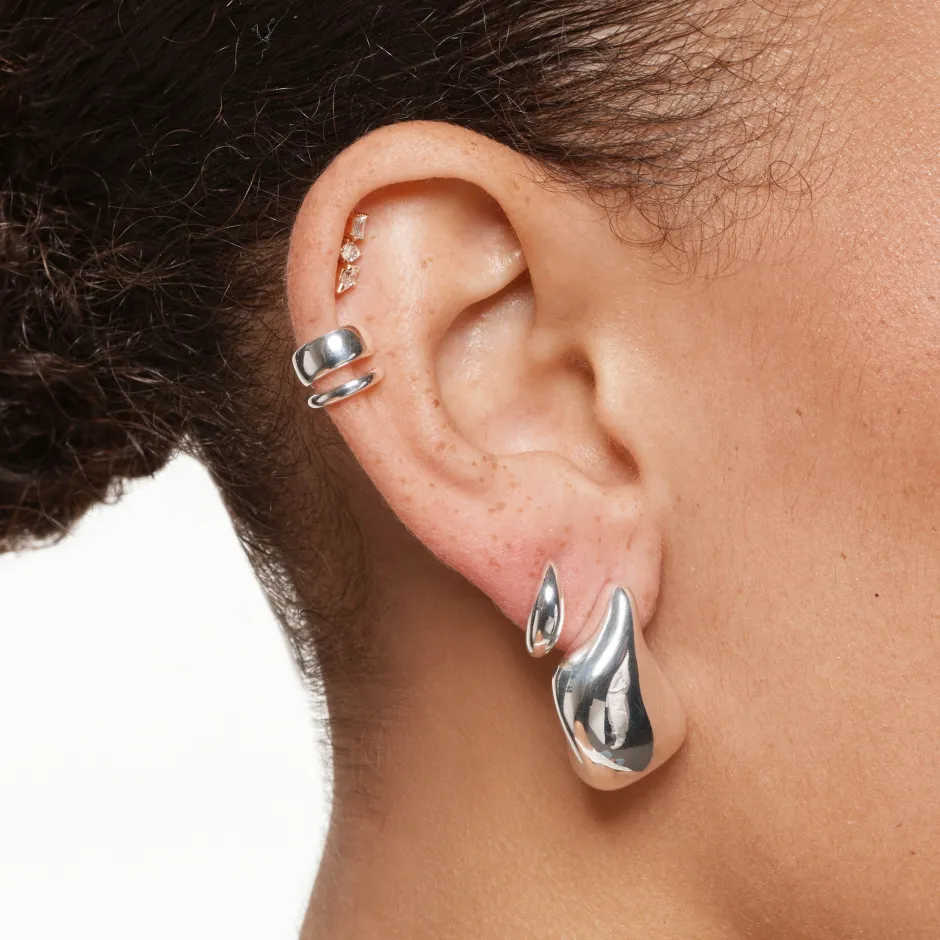 Discount Split Band Single Ear Cuff in Silver 925 Sterling Silver | Earrings