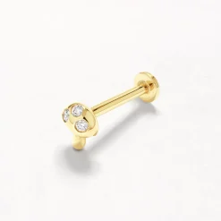 Discount Spotted Mushroom Helix Single Stud in 10k Gold Laboratory-grown Diamonds | Earrings