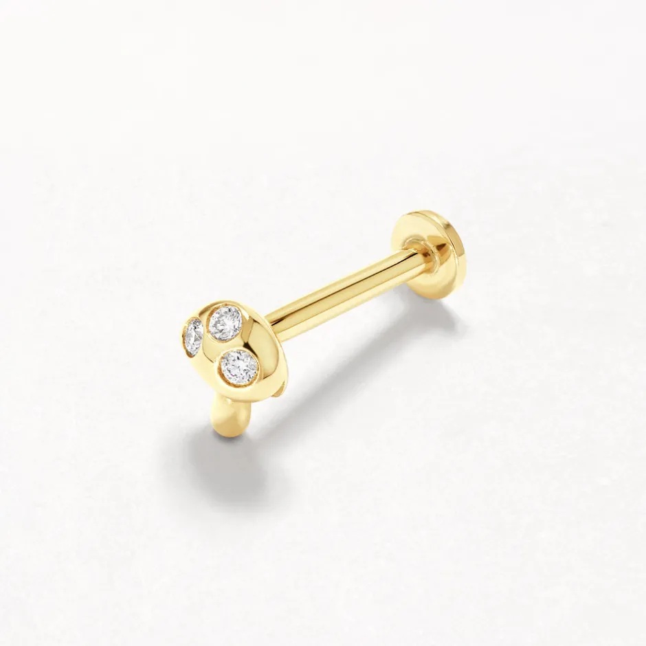 Discount Spotted Mushroom Helix Single Stud in 10k Gold Laboratory-grown Diamonds | Earrings