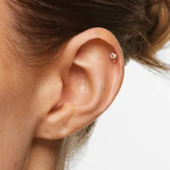 Discount Spotted Mushroom Helix Single Stud in 10k Gold Laboratory-grown Diamonds | Earrings