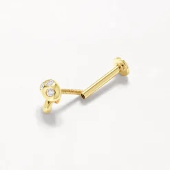 Discount Spotted Mushroom Helix Single Stud in 10k Gold Laboratory-grown Diamonds | Earrings
