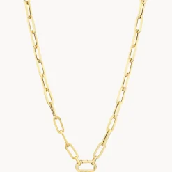 Online Square Boyfriend Paperclip Chain Necklace in Gold Gifts For Him | 18k Fine Gold Plated