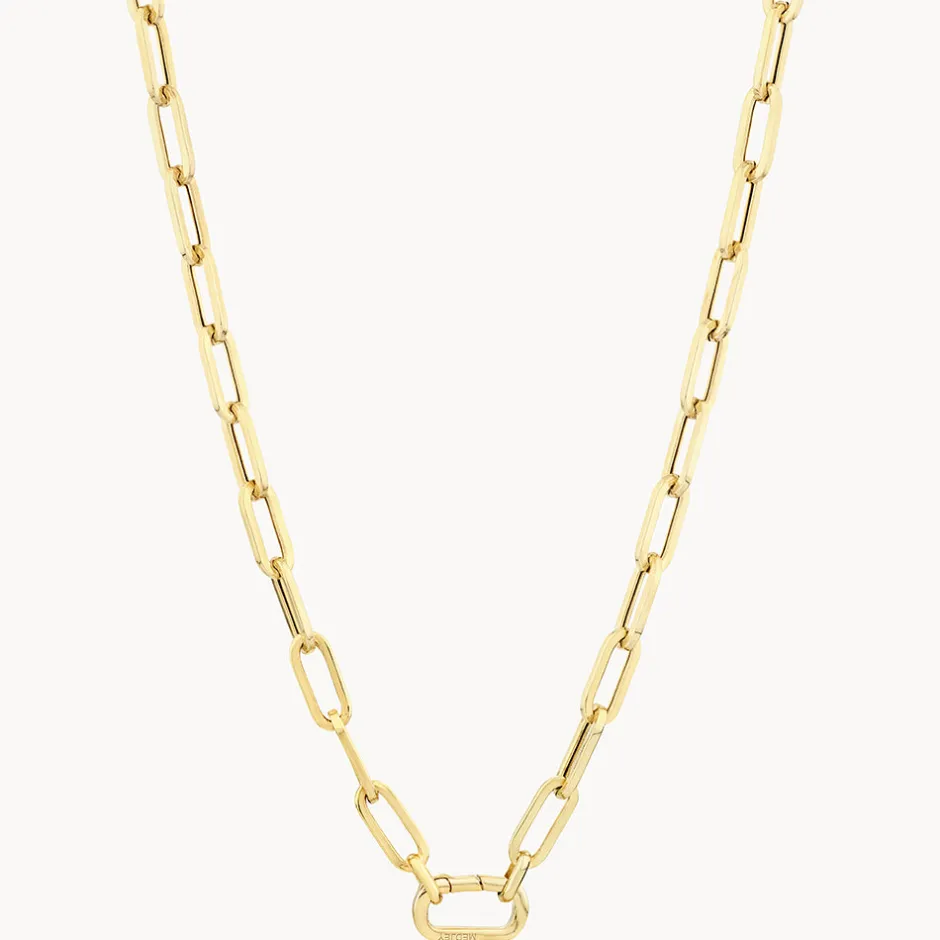 Online Square Boyfriend Paperclip Chain Necklace in Gold Gifts For Him | 18k Fine Gold Plated
